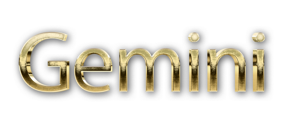 zodiac sign word GEMINI golden 3D text typography PNG images free